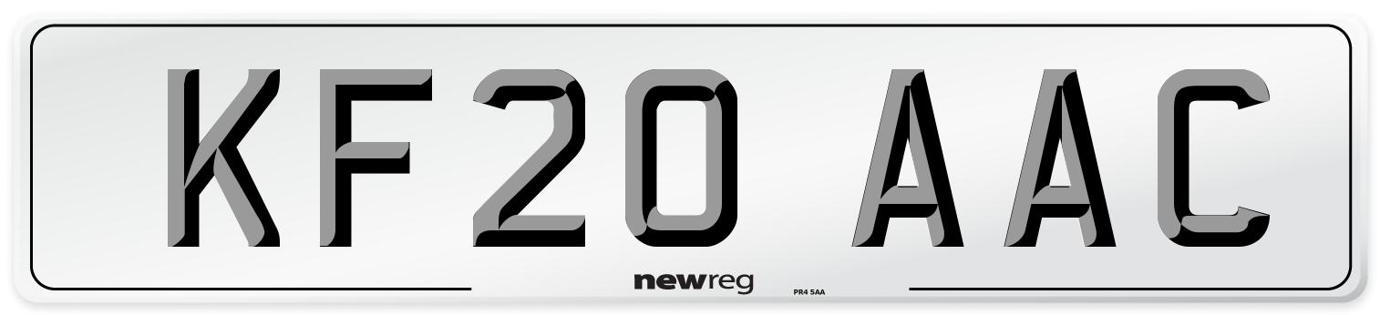 KF20 AAC Number Plate from New Reg